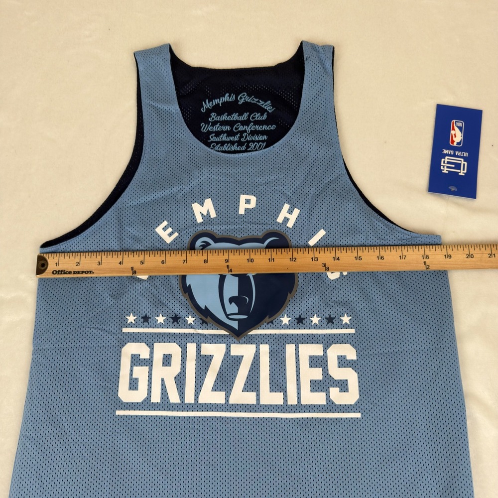 NBA Memphis Grizzlies Reversible Mesh Tank Top‎ Ultra Game Blue Navy Mens Small - Picture 6 of 12
